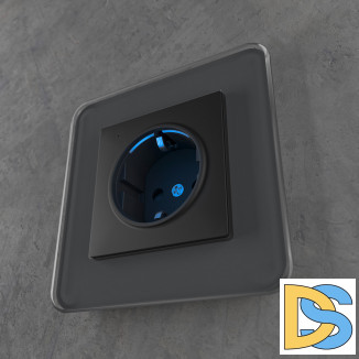 Розетка с подсветкой (черный матовый) W1171408