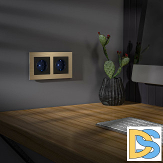 Розетка с подсветкой (черный матовый) W1171408