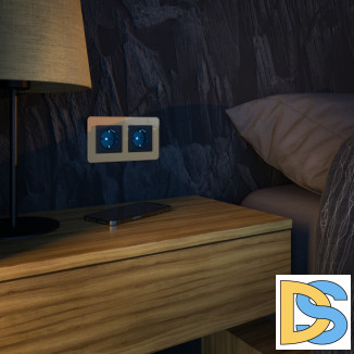 Розетка с подсветкой (черный матовый) W1171408