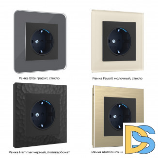 Розетка с подсветкой (черный матовый) W1171408