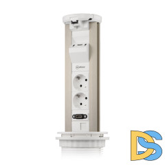 Блок розеток 12J (2 секции, USB type A+C + RJ45 + HDMI) беспроводная зарядка Mebax 00-00002598