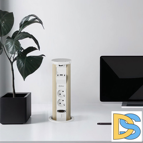 Блок розеток 12J (2 секции, USB type A+C + RJ45 + HDMI) беспроводная зарядка Mebax 00-00002598