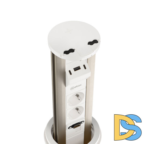 Блок розеток 12J (2 секции, USB type A+C + RJ45 + HDMI) беспроводная зарядка Mebax 00-00002598