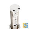 Блок розеток 12J (2 секции, USB type A+C + RJ45 + HDMI) беспроводная зарядка Mebax 00-00002598