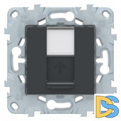Розетка компьютерная 1-ая кат.5е, RJ-45 (интернет), Антрацит, серия Unica New, Schneider Electric