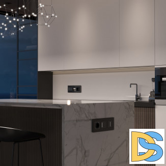 Сенсорный выключатель одноклавишный с подсветкой (черный) W4512008