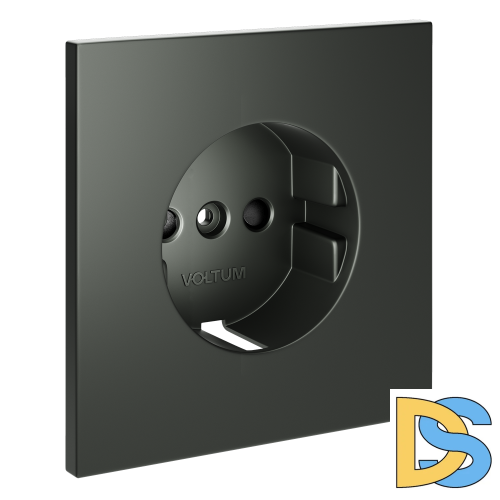 Накладка для розетки с заземлением и защитными шторками, S70 (титан)