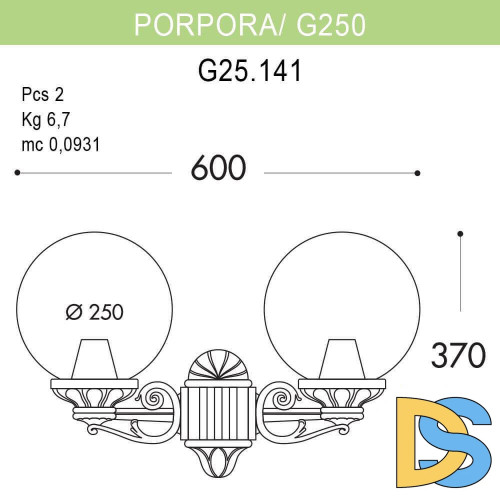 Уличный настенный светильник Fumagalli Porpora/G250 G25.141.000.AXE27
