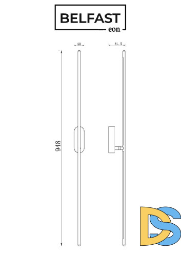 Настенный светильник Belfast Skipton 85001-1W-L BL