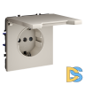 Розетка встраиваемая VOLTUM S70 с заземлением, защитными шторками и крышкой 16А, (кашемир)