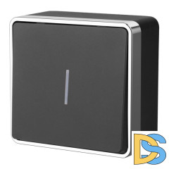 Выключатель одноклавишный с подсветкой Werkel Gallant черный/хром W5010135 4690389163845