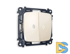 Комплект механизма 2-кл проходного выключателя с подсветкой Ambrella Volt Omega MO304035