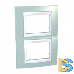 Рамка 2-ая (двойная) вертикальная, Морская волна/Белый, серия Unica, Schneider Electric