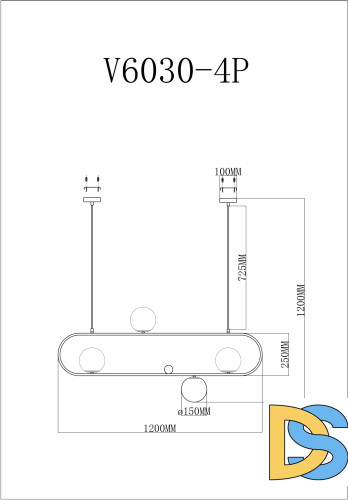 Подвесная люстра Moderli Miya V6030-4P