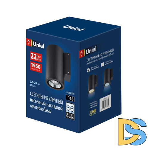 Уличный настенный светильник Uniel ULU-S21С-22W/2700K IP65 BLACK UL-00010849