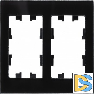 Рамка 2-ая (двойная), Стекло Черное, серия Atlas Design Nature, Schneider Electric