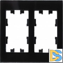 Рамка 2-ая (двойная), Стекло Черное, серия Atlas Design Nature, Schneider Electric