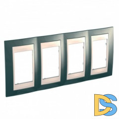 Рамка 4-ая (четверная), Шампань/Бежевый, серия Unica, Schneider Electric