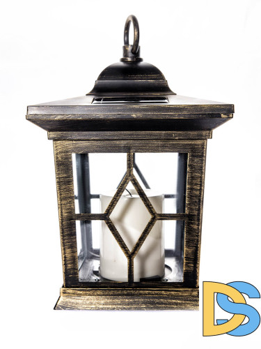 Подвесной светильник на солнечных батареях (10227) Uniel USL-S-180/PT220 Bronze lantern