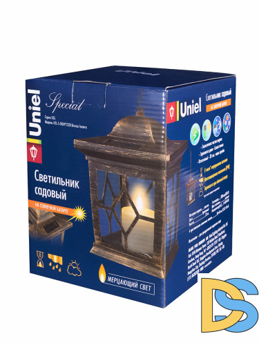 Подвесной светильник на солнечных батареях (10227) Uniel USL-S-180/PT220 Bronze lantern