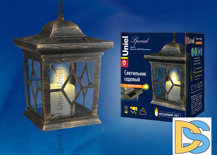 Подвесной светильник на солнечных батареях (10227) Uniel USL-S-180/PT220 Bronze lantern