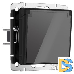 Розетка с заземлением, крышкой и шторками Werkel 4690389197734 W1171248 a064043