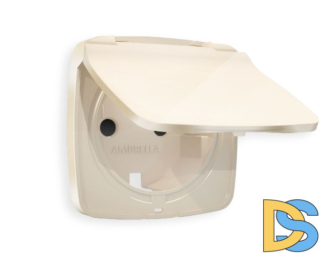 Лицевая панель для розетки с/з со шторками и крышкой Ambrella Volt Omega OP3080