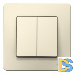 Выключатель 2-клавишный, Молочный, серия Blanca, Schneider Electric
