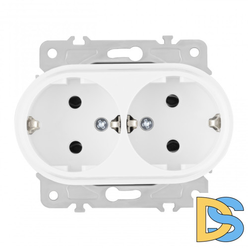 Розетка двойная с заземлением Arte Milano 202.40-2.white