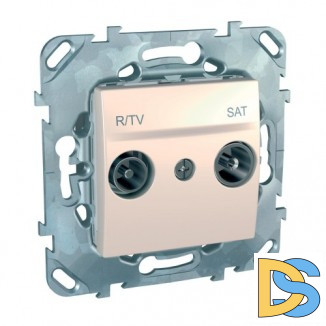 Розетка телевизионная оконечная ТV-FМ-SАТ, Бежевый, серия Unica, Schneider Electric