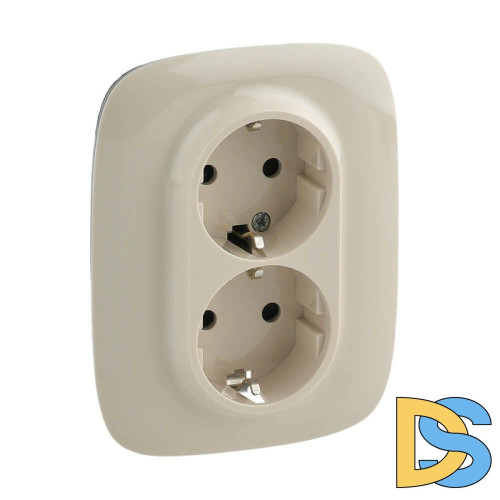 Розетка двойная Legrand Valena Allure 16A 250V с/з со шторками безвинт. зажим слоновая кость 753826