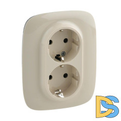 Розетка двойная Legrand Valena Allure 16A 250V с/з со шторками безвинт. зажим слоновая кость 753826