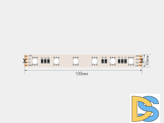 Светодиодная лента SWG PRO 5м IP20 SWG5PT60-24-14.4-WS2811RGB 00-00032669