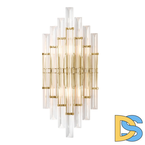 Настенный светильник Crystal Lux SARAGOSA AP2 BRASS/TRANSPARENTE