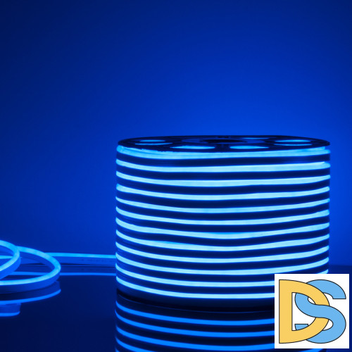 Светодиодный гибкий неон Elektrostandard 220V 9,6W 120Led 2835 IP67 односторонний синий, 50 м 4690389136542