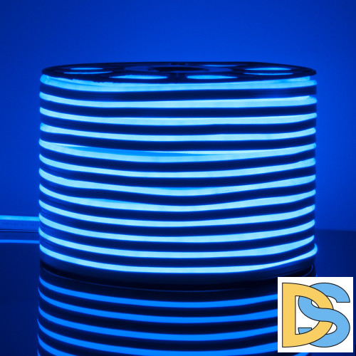 Светодиодный гибкий неон Elektrostandard 220V 9,6W 120Led 2835 IP67 односторонний синий, 50 м 4690389136542