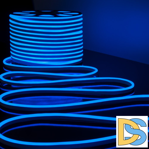 Светодиодный гибкий неон Elektrostandard 220V 9,6W 120Led 2835 IP67 односторонний синий, 50 м 4690389136542