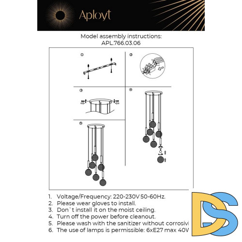 Подвесная люстра Aployt Shantal APL.766.03.06