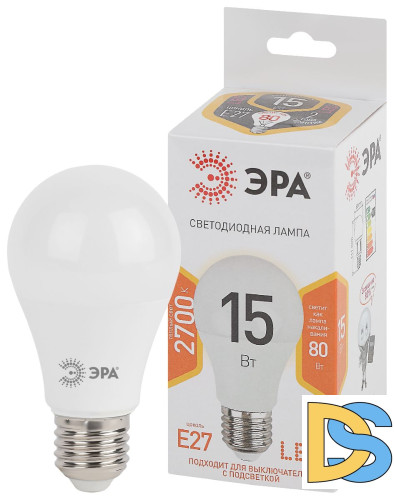 Лампа светодиодная Эра E27 15W 2700K LED A60-15W-827-E27 Б0020592