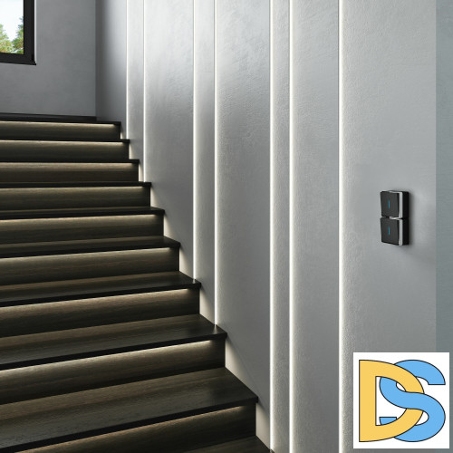 Выключатель одноклавишный Werkel с подсветкой Gallant (черный W5010135