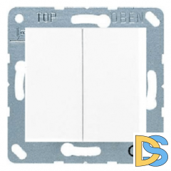 Выключатель двухклавишный проходной (с 2-х мест) Jung ECO Profi 10А Белый