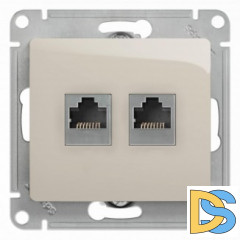 Розетка телефонная+компьютерная RJ-11/RJ-45 кат. 5e, Молочный, серия Glossa, Schneider Electric