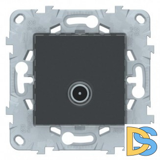 Розетка телевизионная проходная ТV, Антрацит, серия Unica New, Schneider Electric