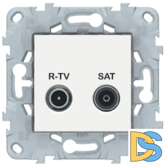 Розетка телевизионная проходная ТV-SAT, Белый, серия Unica New, Schneider Electric