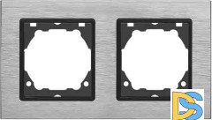 Рамка 2-я из алюминия серебристая Vesta-Electric Exclusive Silver Metallic