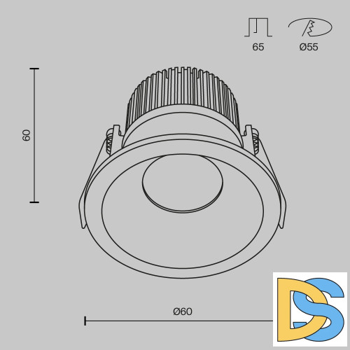 Встраиваемый светильник Maytoni Zoom DL034-01-06W4K-W