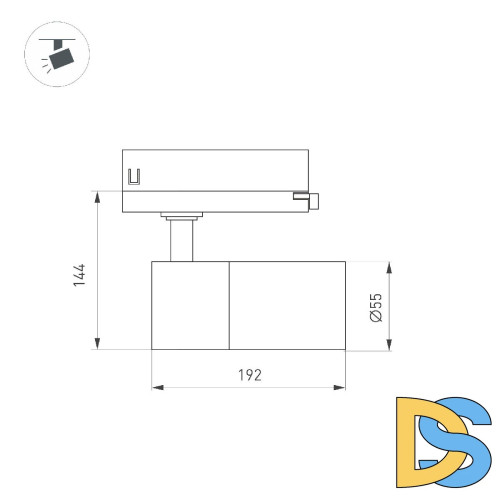 Трековый трехфазный светильник Arlight LGD-ARTEMIS-TRACK-4TR-R55-12W Warm3000 048322