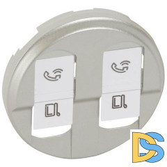 Лицевая панель Legrand Celiane розетки компьютерной 2хRJ45 титановая 068552