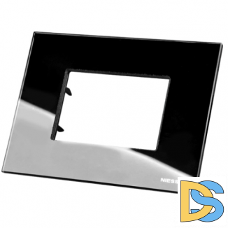 Рамка итальянский стандарт 3 модуля ABB Zenit Черное стекло