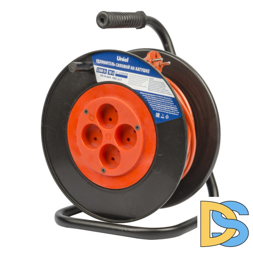 Удлинитель на пластиковой катушке Uniel YX10-004 /UCK-4N/2x1,00/40M/S ORANGE/BLACK UL-00009857